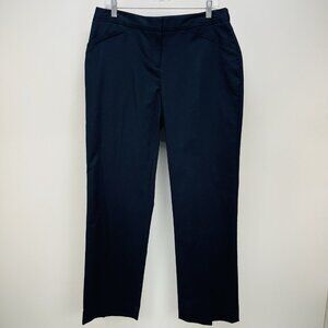 Rafaella Curvy Pants Size 10 P Womens Black Flat Front Straight Leg Formal Dress